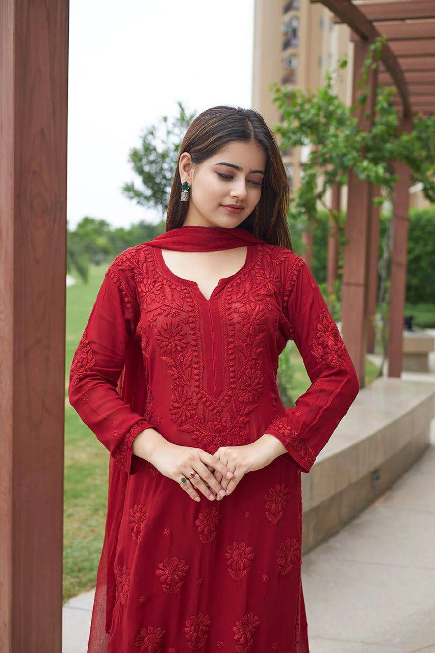 Festive Wear Embroidered Palazzo Suit with Designer Dupatta