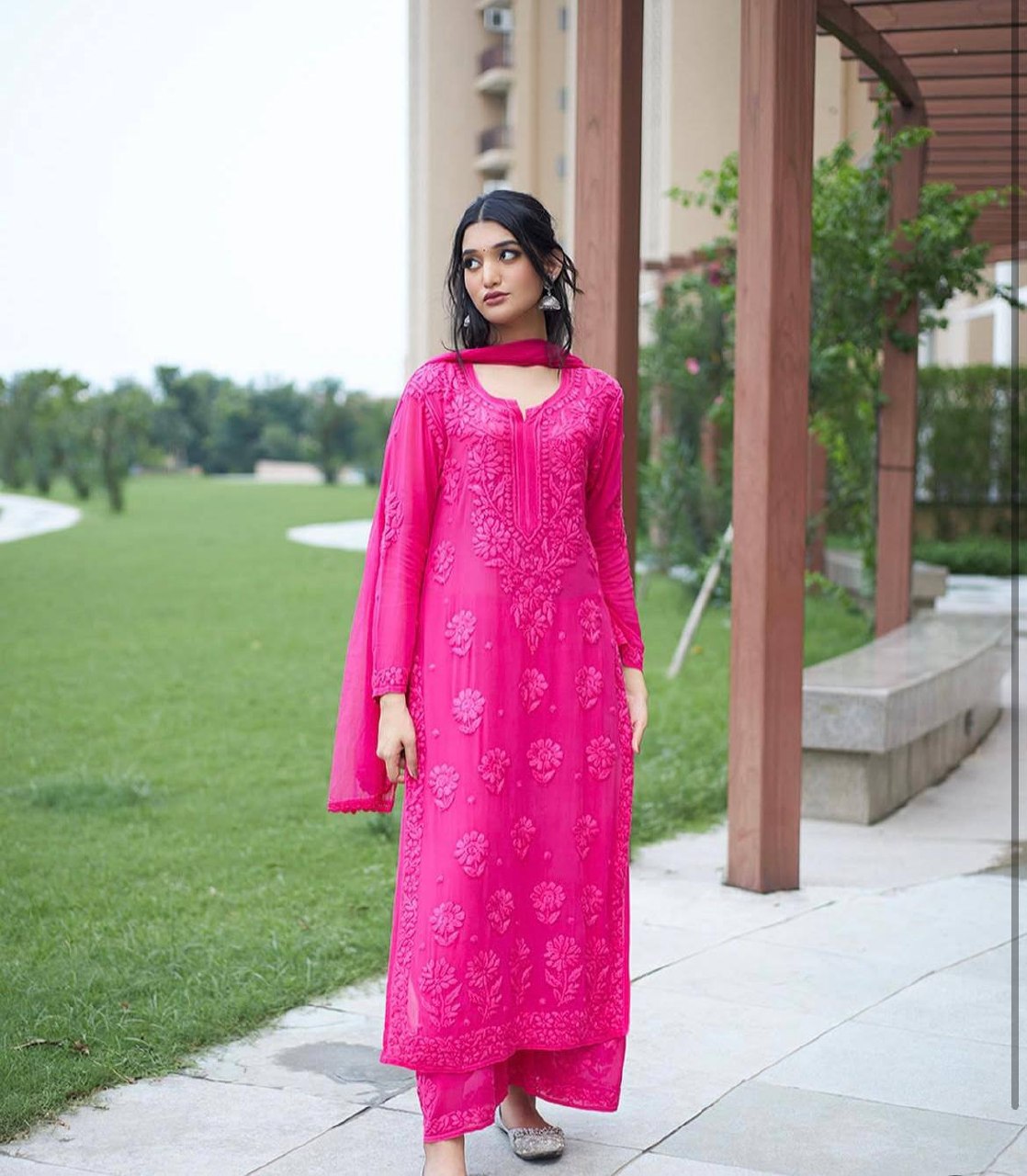 Festive Wear Embroidered Palazzo Suit with Designer Dupatta
