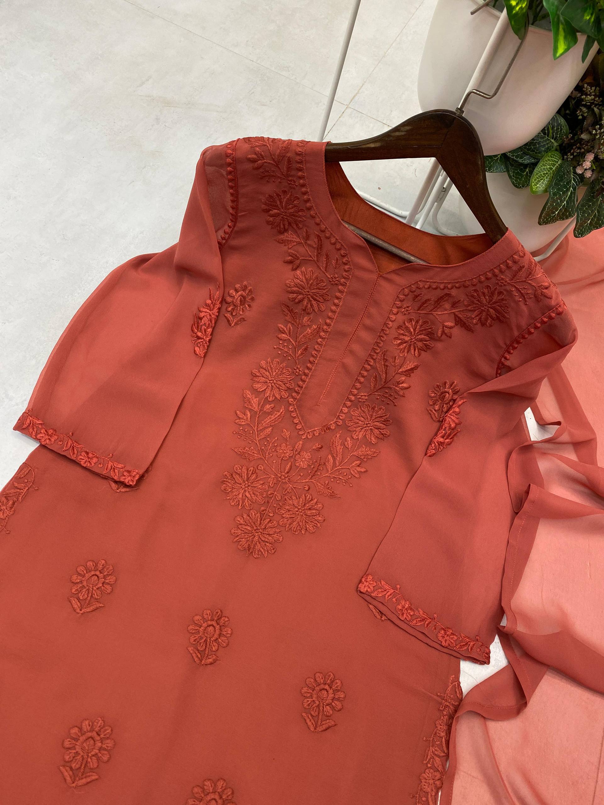 Festive Wear Embroidered Palazzo Suit with Designer Dupatta