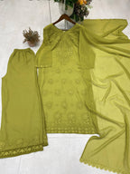Festive Wear Embroidered Palazzo Suit with Designer Dupatta