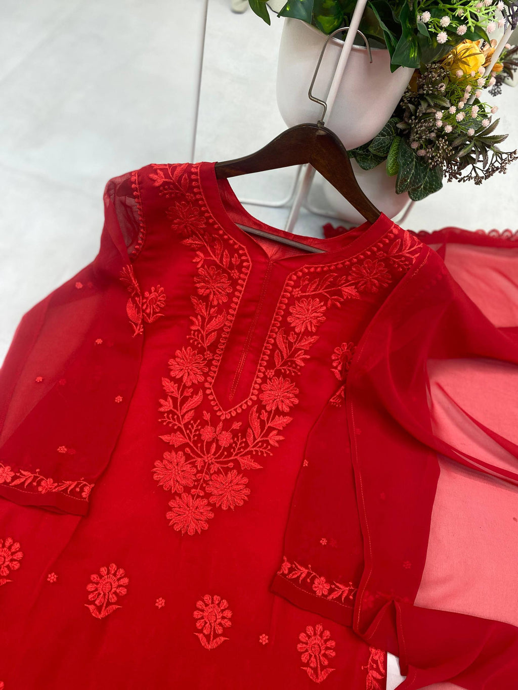 Festive Wear Embroidered Palazzo Suit with Designer Dupatta