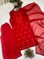 Festive Wear Embroidered Palazzo Suit with Designer Dupatta
