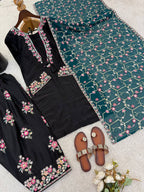 Luxury Embroidered Roman Silk Suit
