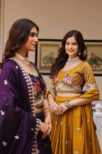 Aashvi Pure Vichitra Silk Lehenga Choli with Heavy Gota Patti, Threadwork and Sequin Embroidery