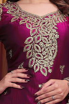 Noor Afsana Designer Fendy Silk Sequins Embroidered Sharara Suit Set with Boring Work and Matching Dupatta
