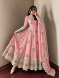 Aaradhya Fendy Silk Sequins Embroidered Mother Daughter Matching Gown Set with Pant & Dupatta