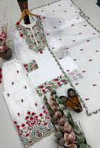 Yashvi Roman Silk Sequins Embroidered Palazzo Suit with Designer Dupatta