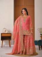 Ruhvika Crunchy Silk 5mm Sequins Embroidered Sharara Suit with Dupatta