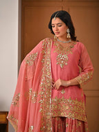 Ruhvika Crunchy Silk 5mm Sequins Embroidered Sharara Suit with Dupatta