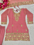 Ruhvika Crunchy Silk 5mm Sequins Embroidered Sharara Suit with Dupatta