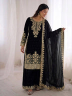 Premium Full Sleeve Palazzo Set with Matching Embroidered Dupatta