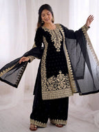 Premium Full Sleeve Palazzo Set with Matching Embroidered Dupatta