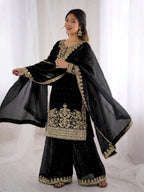 Premium Full Sleeve Palazzo Set with Matching Embroidered Dupatta
