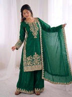 Premium Full Sleeve Palazzo Set with Matching Embroidered Dupatta