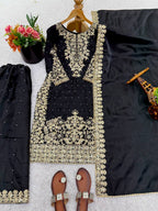 Premium Full Sleeve Palazzo Set with Matching Embroidered Dupatta