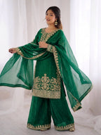 Premium Full Sleeve Palazzo Set with Matching Embroidered Dupatta