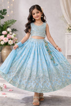 Eshanvi Chinon Silk Sequins Embroidered Lehenga Choli with Dupatta