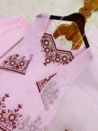 Heavy Faux Georgette Plazzo Set with Embroidery Sequence Work
