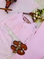 Heavy Faux Georgette Plazzo Set with Embroidery Sequence Work