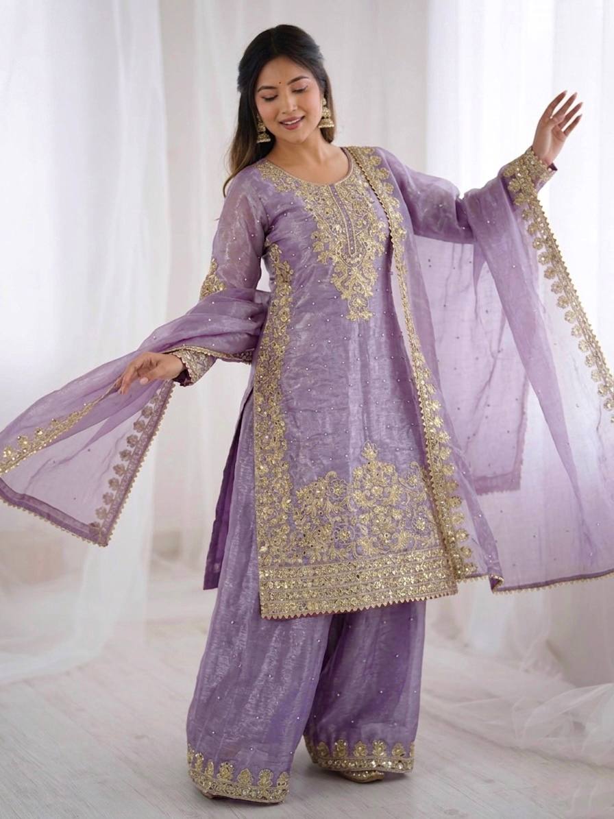 Wedding Ready Palazzo Set with Heavy Coding Embroidery Work