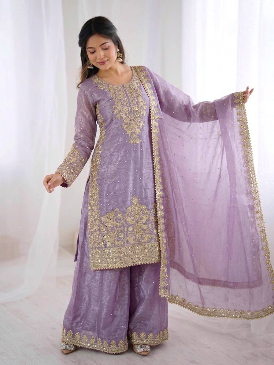 Wedding Ready Palazzo Set with Heavy Coding Embroidery Work