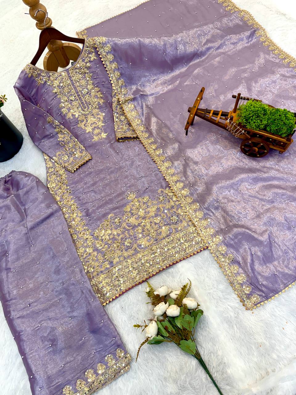 Wedding Ready Palazzo Set with Heavy Coding Embroidery Work