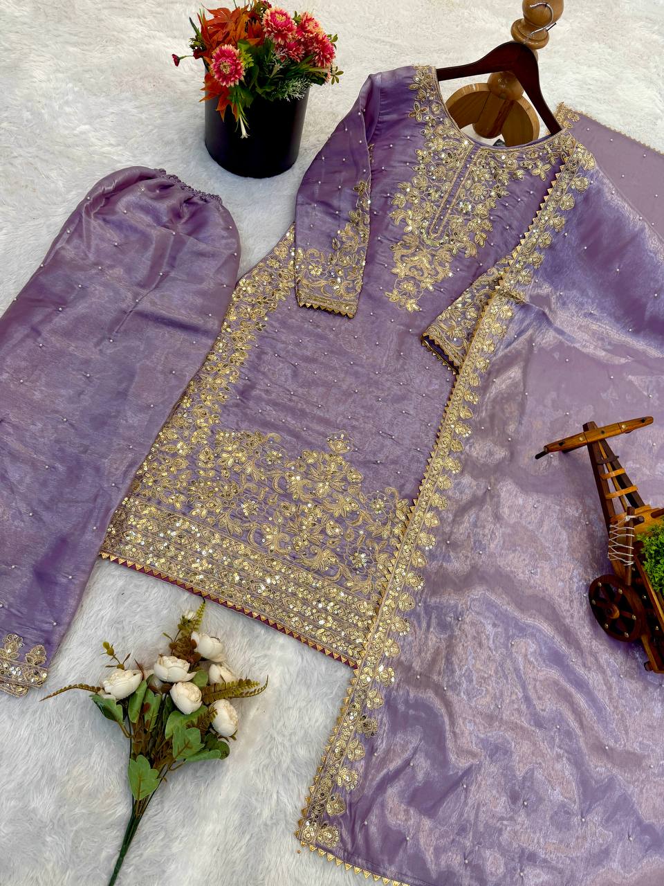 Wedding Ready Palazzo Set with Heavy Coding Embroidery Work