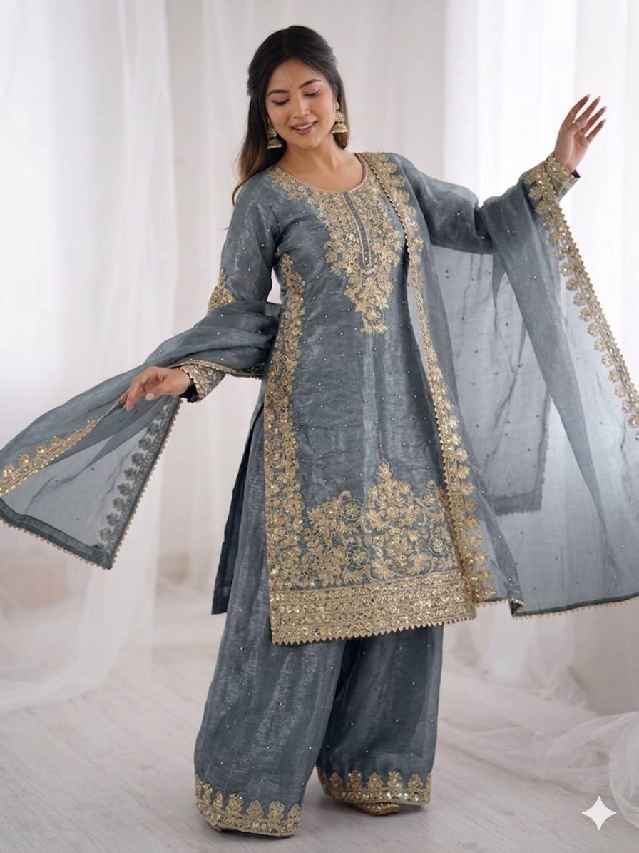 Wedding Ready Palazzo Set with Heavy Coding Embroidery Work