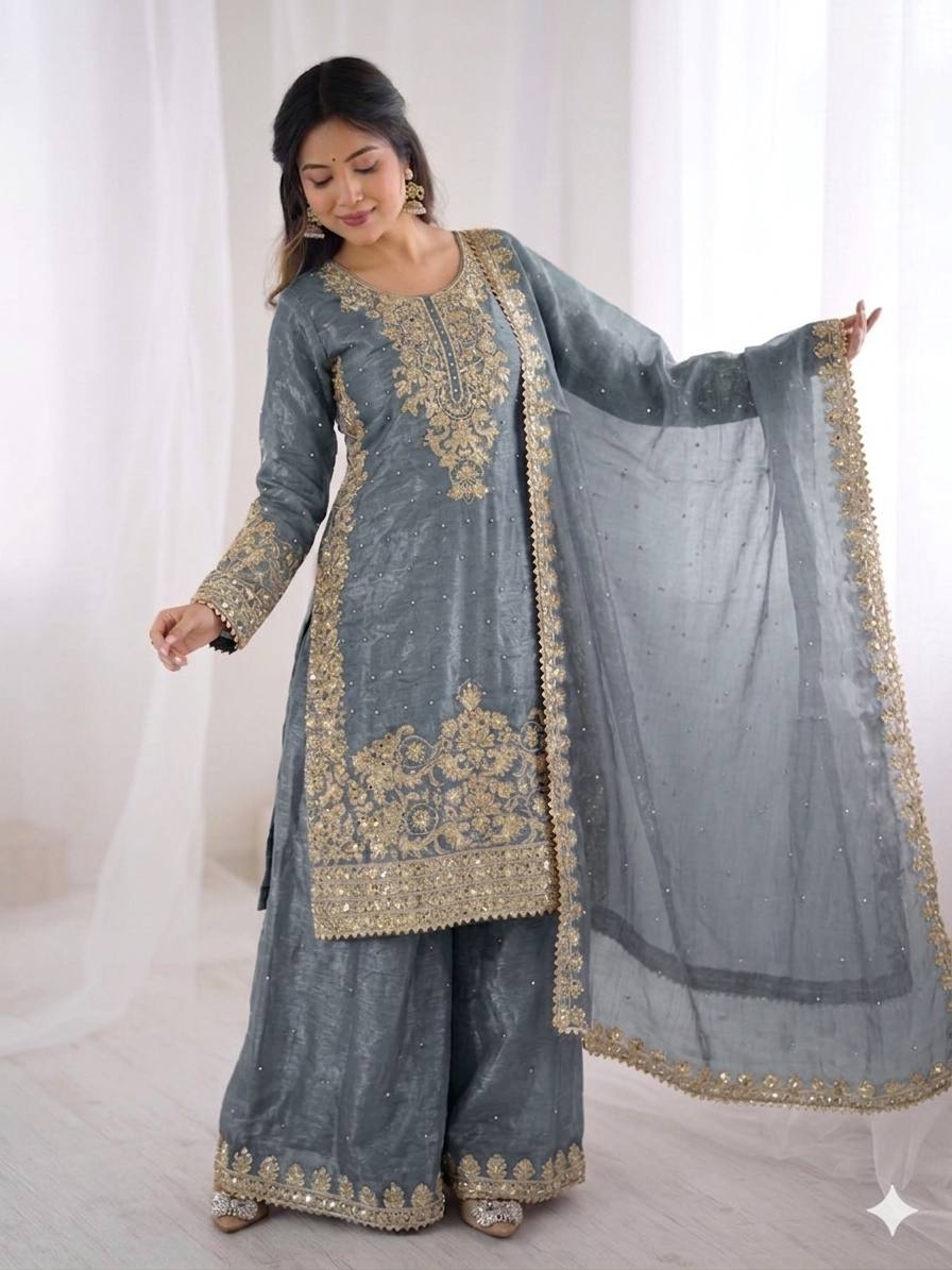 Wedding Ready Palazzo Set with Heavy Coding Embroidery Work