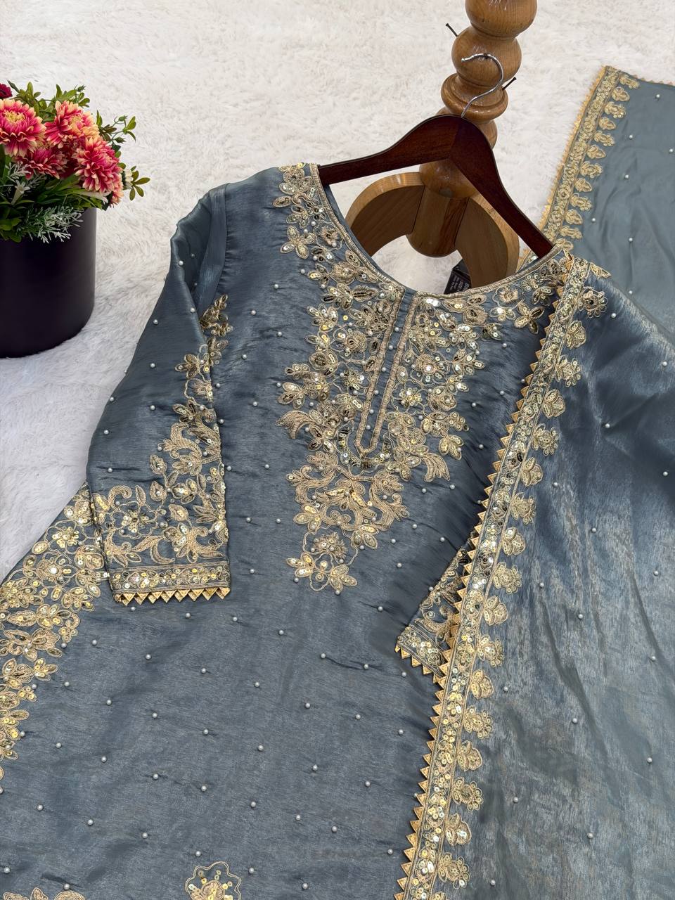 Wedding Ready Palazzo Set with Heavy Coding Embroidery Work