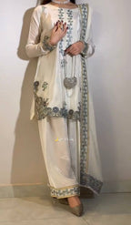 Elegant Full Sleeve Silk Kurti with Farshi Salwar & Dupatta