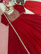 Naayra Lotus Neck Gown with Beadwork, Sequin Embroidery & Butterfly Net Dupatta, Diwali & Karwa Chauth Special