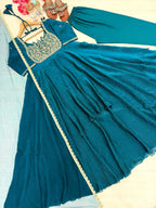 Naayra Lotus Neck Gown with Beadwork, Sequin Embroidery & Butterfly Net Dupatta, Diwali & Karwa Chauth Special