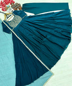 Naayra Lotus Neck Gown with Beadwork, Sequin Embroidery & Butterfly Net Dupatta, Diwali & Karwa Chauth Special