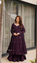 Women's Full Sleeve Embroidered Anarkali Suit for Festive Wear