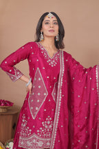 Mehera Chinon Sequins Embroidered Sharara Suit with Dupatta