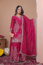 Mehera Chinon Sequins Embroidered Sharara Suit with Dupatta