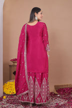 Mehera Chinon Sequins Embroidered Sharara Suit with Dupatta