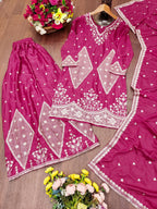 Mehera Chinon Sequins Embroidered Sharara Suit with Dupatta