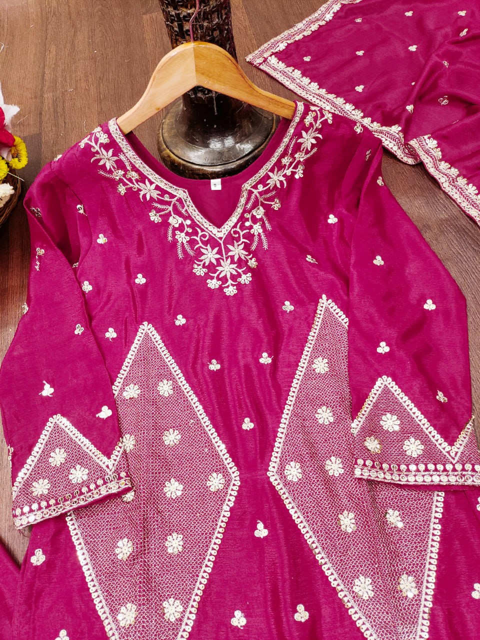 Mehera Chinon Sequins Embroidered Sharara Suit with Dupatta