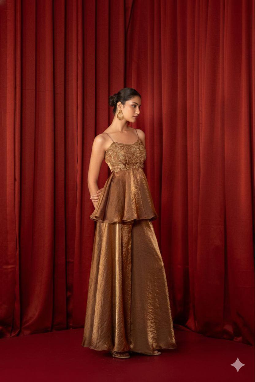 Party Wear Zimmy Choo Palazzo Set with Sequence Embroidery