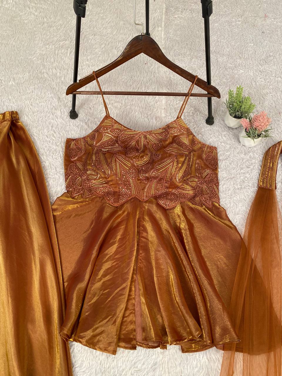 Party Wear Zimmy Choo Palazzo Set with Sequence Embroidery