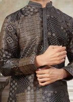 Men’s Premium Silk Digital Print Kurta Set with Pintex Work