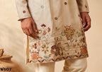 Men’s Traditional Designer Kurta Pant Set with Bead Detailing