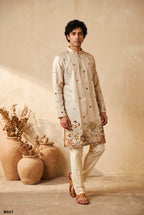 Men’s Traditional Designer Kurta Pant Set with Bead Detailing