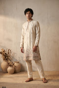 Men’s Cotton Inner Embroidered Wedding Kurta Pant Set