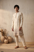 Men’s Cotton Inner Embroidered Wedding Kurta Pant Set