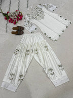 Heavy Japan Satin Farshi Salwar Suit with Embroidery Sequence Work
