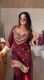 Wedding Ready Mirror Work Sharara Ensemble for Festive Glamour