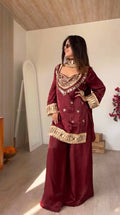 Wedding Ready Mirror Work Sharara Ensemble for Festive Glamour